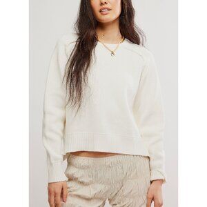 Free People Cream Crew Neck Sweater